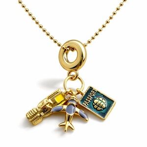 Wanderlust Necklace – For Dreamers & Travelers ✈️🌍  Airplane Pendant Necklace